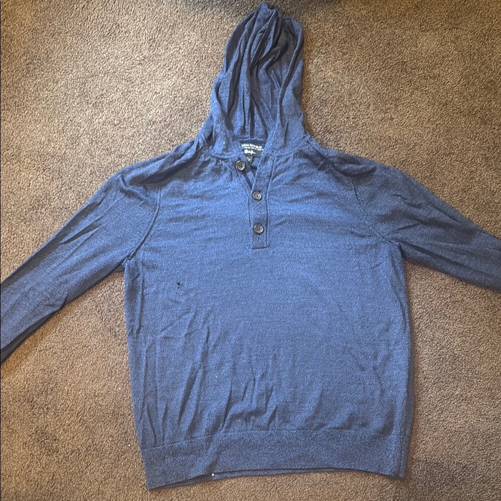 Banana Republic Men's Blue Hooded Sweater